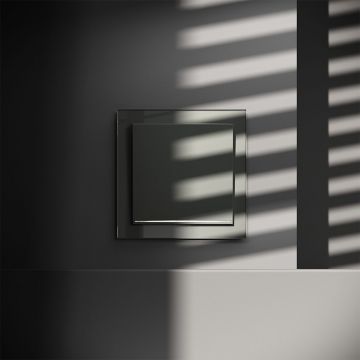 Выключатель встраиваемый Voltum (Вольтум) S70 одноклавишный с подсветкой 10А, (титан) VLS010206