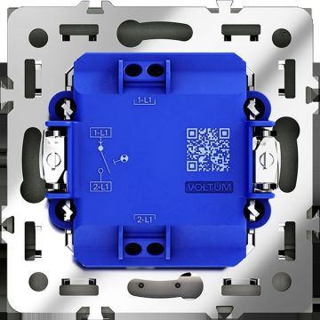Выключатель встраиваемый Voltum (Вольтум) S70 одноклавишный с подсветкой 10А, (титан) VLS010206