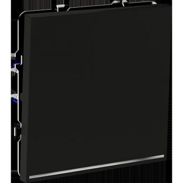 Выключатель встраиваемый Voltum (Вольтум) S70 одноклавишный с подсветкой 10А, (черный матовый) VLS010208