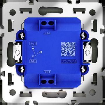 Выключатель встраиваемый Voltum (Вольтум) S70 одноклавишный с подсветкой 10А, (черный матовый) VLS010208