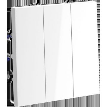 Выключатель встраиваемый Voltum (Вольтум) S70 трехклавишный 10А, (белый глянцевый) VLS030101