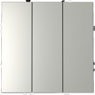 Выключатель встраиваемый Voltum S70 трехклавишный 10А, (сталь) VLS030105