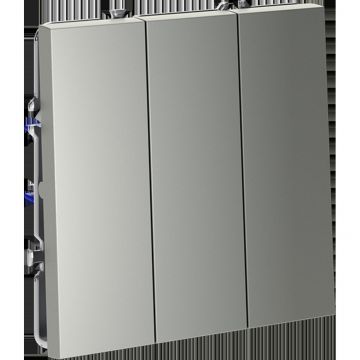 Выключатель встраиваемый Voltum S70 трехклавишный 10А, (сталь) VLS030105