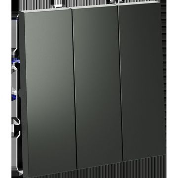 Выключатель встраиваемый Voltum S70 трехклавишный 10А, (титан) VLS030106