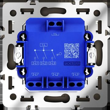 Выключатель встраиваемый Voltum (Вольтум) S70 трехклавишный 10А, (черный матовый) VLS030108