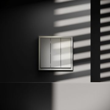 Выключатель встраиваемый Voltum S70 трехклавишный 10А, (шелк) VLS030104