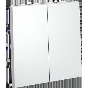 Выключатель с самовозвратом встраиваемый Voltum (Вольтум) S70 двухклавишный 10А, (белый матовый) VLS020602