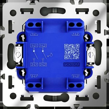 Выключатель с самовозвратом встраиваемый Voltum (Вольтум) S70 двухклавишный 10А, (графит) VLS020607