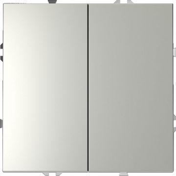 Выключатель с самовозвратом встраиваемый Voltum (Вольтум) S70 двухклавишный 10А, (сталь) VLS020605