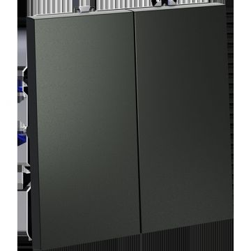 Выключатель с самовозвратом встраиваемый Voltum (Вольтум) S70 двухклавишный 10А, (титан) VLS020606