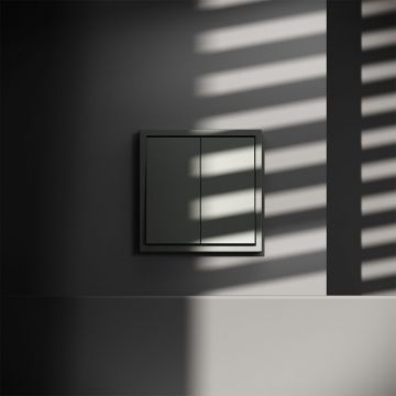 Выключатель с самовозвратом встраиваемый Voltum (Вольтум) S70 двухклавишный 10А, (титан) VLS020606