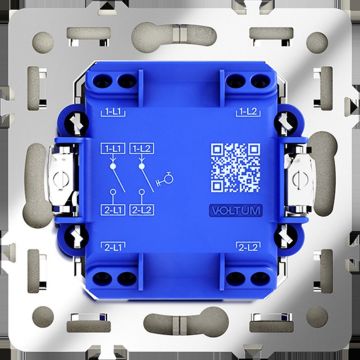 Выключатель с самовозвратом встраиваемый Voltum (Вольтум) S70 двухклавишный 10А, (шелк) VLS020604