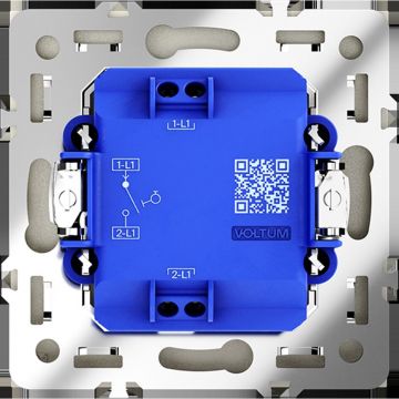 Выключатель с самовозвратом встраиваемый Voltum (Вольтум) S70 одноклавишный 10А, (сталь) VLS010605