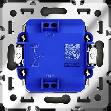 Выключатель с самовозвратом встраиваемый Voltum (Вольтум) S70 одноклавишный 10А, (титан) VLS010606