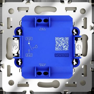 Выключатель с самовозвратом встраиваемый Voltum (Вольтум) S70 одноклавишный 10А, (шелк) VLS010604