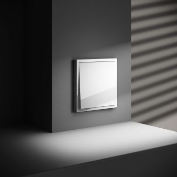 Перекрестный переключатель встраиваемый Voltum (Вольтум) S70 одноклавишный 10А, (белый глянцевый) VLS010501