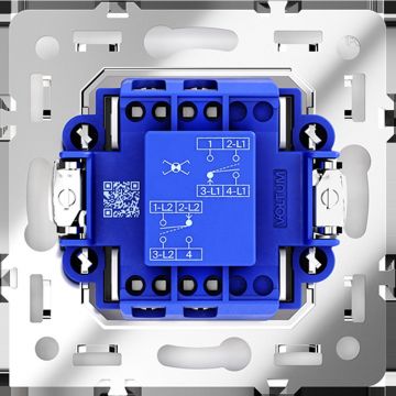 Перекрестный переключатель встраиваемый Voltum (Вольтум) S70 одноклавишный 10А, (белый матовый) VLS010502