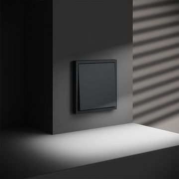 Перекрестный переключатель встраиваемый Voltum (Вольтум) S70 одноклавишный 10А, (графит) VLS010507