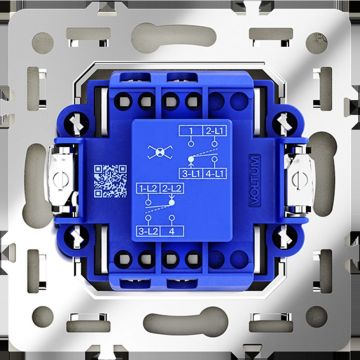 Перекрестный переключатель встраиваемый Voltum (Вольтум) S70 одноклавишный 10А, (сталь) VLS010505
