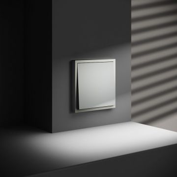 Перекрестный переключатель встраиваемый Voltum (Вольтум) S70 одноклавишный 10А, (сталь) VLS010505