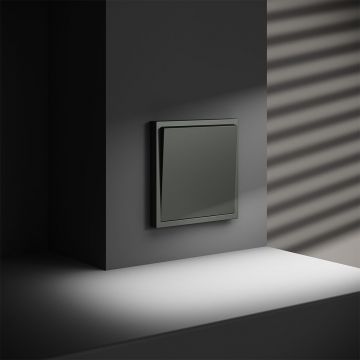 Перекрестный переключатель встраиваемый Voltum (Вольтум) S70 одноклавишный 10А, (титан) VLS010506