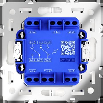 Проходной переключатель встраиваемый Voltum (Вольтум) S70 двухклавишный 10А, (белый глянцевый) VLS020301