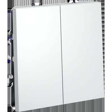 Проходной переключатель встраиваемый Voltum (Вольтум) S70 двухклавишный 10А, (белый матовый) VLS020302