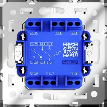 Проходной переключатель встраиваемый Voltum (Вольтум) S70 двухклавишный 10А, (белый матовый) VLS020302