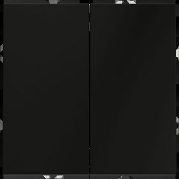 Проходной переключатель встраиваемый Voltum (Вольтум) S70 двухклавишный 10А, (черный матовый) VLS020308