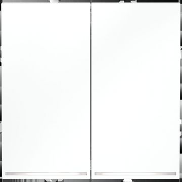 Проходной переключатель встраиваемый Voltum (Вольтум) S70 двухклавишный с подсветкой 10А, (белый матовый) VLS020402