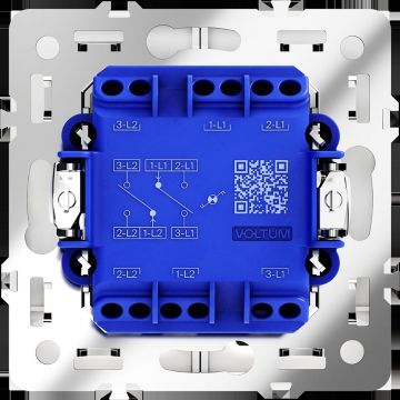 Проходной переключатель встраиваемый Voltum (Вольтум) S70 двухклавишный с подсветкой 10А, (белый матовый) VLS020402