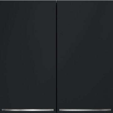 Проходной переключатель встраиваемый Voltum (Вольтум) S70 двухклавишный с подсветкой 10А, (графит) VLS020407