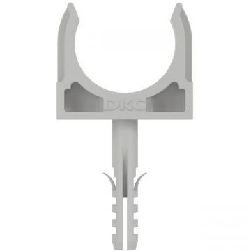 Крепеж-клипса для труб ДКС (DKC) d25 мм с защелкой и дюбелем (51325)