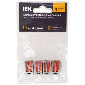 Клемма строительно-монтажная ИЭК СМК 222-412 (уп.4шт) IEK UKZ-004-412