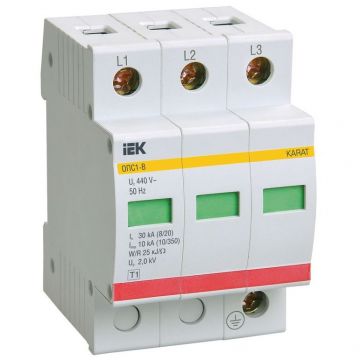 Ограничитель перенапряжения ИЭК ОПС1-B 3P KARAT IEK MOP20-3-B