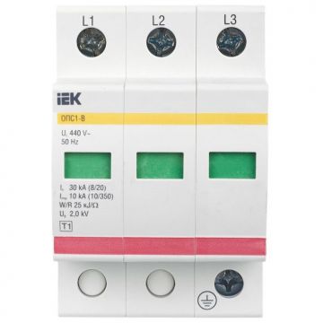 Ограничитель перенапряжения ИЭК ОПС1-B 3P KARAT IEK MOP20-3-B