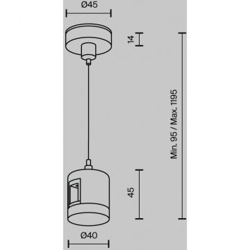 Подвес тросовый с прямым коннектор Maytoni (Майтони)ом питания Flarity TRA157SW-IPC1-B