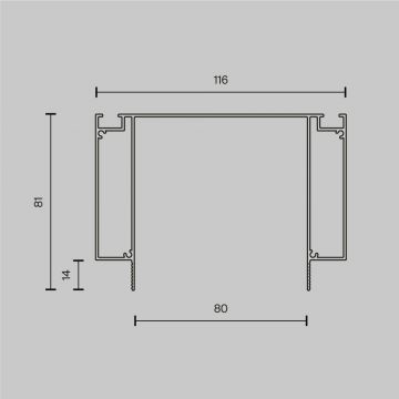 Профиль для ниши скрытого монтажа в гипсокартонный потолок Maytoni (Майтони) ALM-11681-PL-W-2M