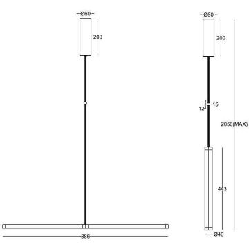 Светильник Maytoni (Майтони) светодиодный подвесной диммируемый Supersy мм etry P096PL-L11BK1