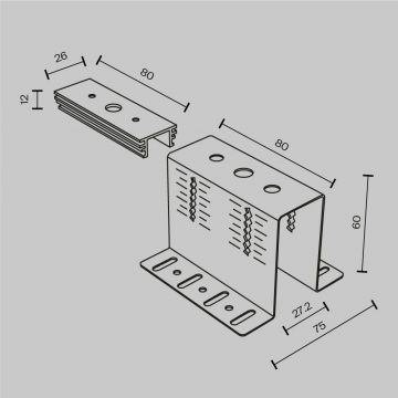 Скоба регулируемая для накладного шинопровода Maytoni (Майтони) Exility TRX034-41 TRA034HCB