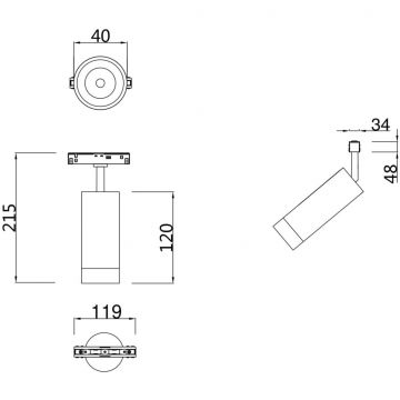 Трековый светильник Maytoni (Майтони) для магнитного шинопровода S35 Focus LED TR019-2-7W4K-W