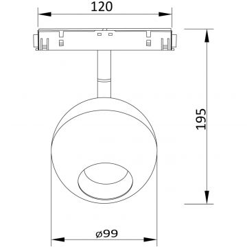Трековый светильник Maytoni (Майтони) для магнитного шинопровода S35 Ball TR028-2-15W4K-B