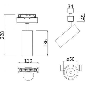Трековый светильник Maytoni (Майтони) для магнитного шинопровода S35 Focus Led TR019-2-10W4K-MG
