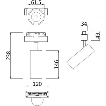 Трековый светильник Maytoni (Майтони) для магнитного шинопровода S35 Focus Led TR019-2-15W3K-W