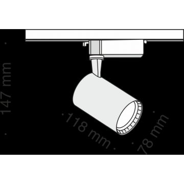 Трековый светильник Maytoni (Майтони) для однофазного шинопровода Unity Track Vuoro TR003-1-12W3K-B