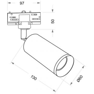 Трековый светильник Maytoni (Майтони) для трехфазного шинопровода Trinity Focus TR028-3-GU10-MG