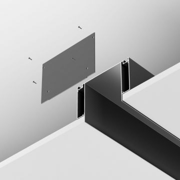 Заглушка декоративная Maytoni (Майтони) черная - 2шт.+ 8 саморезов для профиля ALM-11681-PL-B-2M ALM013EC-PL-B