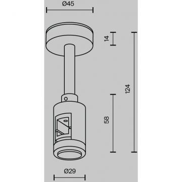 Крепление Maytoni (Майтони) потолочное 78 мм с вводом питания Flarity TRA156C-B1-B