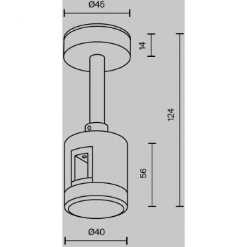 Крепление Maytoni (Майтони) потолочное 78 мм с прямым коннектор Maytoniом питания Flarity TRA156C-IPC1-B