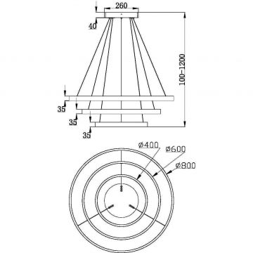 Люстра светодиодная подвесная Maytoni Rim MOD058PL-L100B3K
